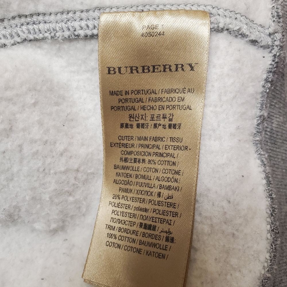 Burberry Nova  Pale Grey Melange Zip-front Cotton - Picture 7 of 7